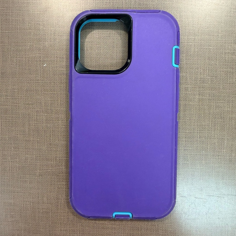 Vibrant Purple iPhone 14 Pro Max Case with Blue Accents